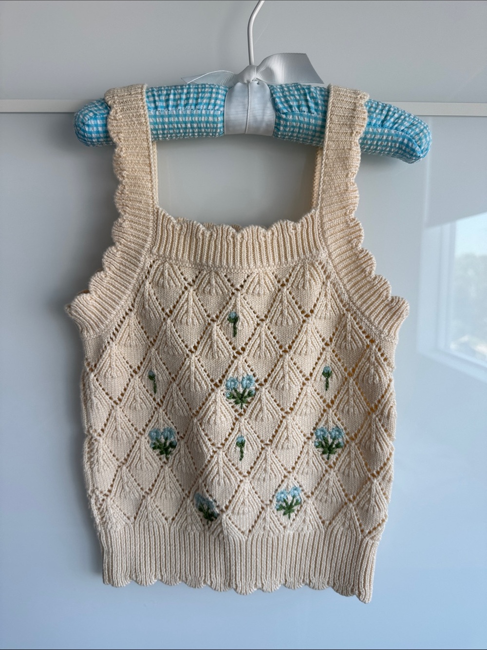 Zara Cream Scalloped Knit shorts set